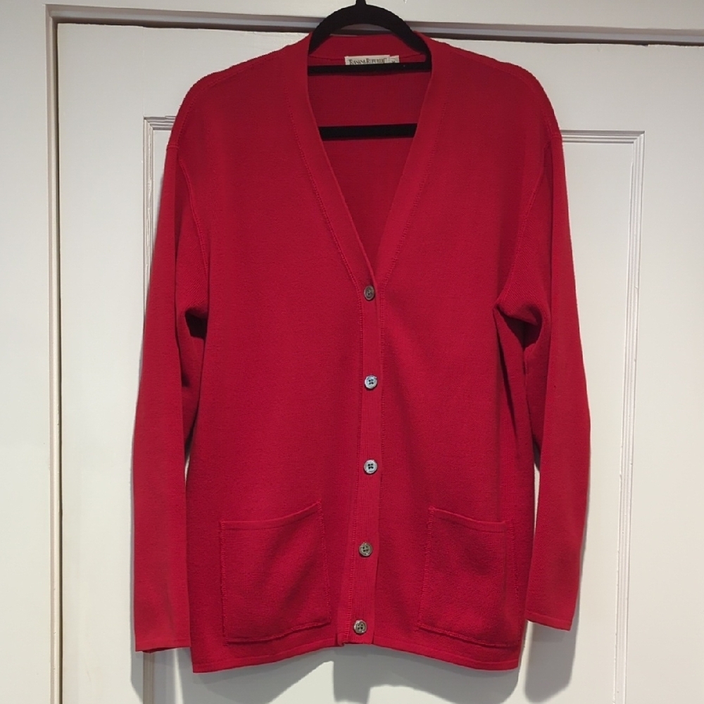Vintage 80s Banana Republic Safari Apperal Cardigan Sweater Women Size Medium